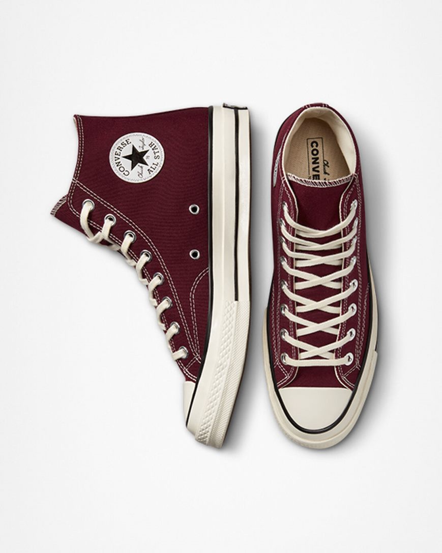 Dámské Boty Vysoké Converse Chuck 70 Platene Tmavě Červené Černé | CZ LFNO07